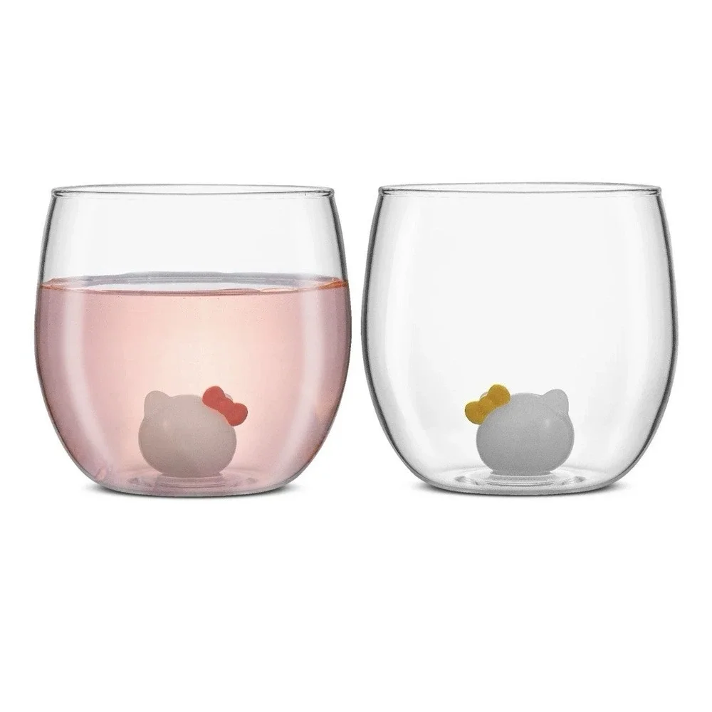 Hello Kitty and Mimmy 3D Icon Short Drinking Glasses‎ 13.5 Oz